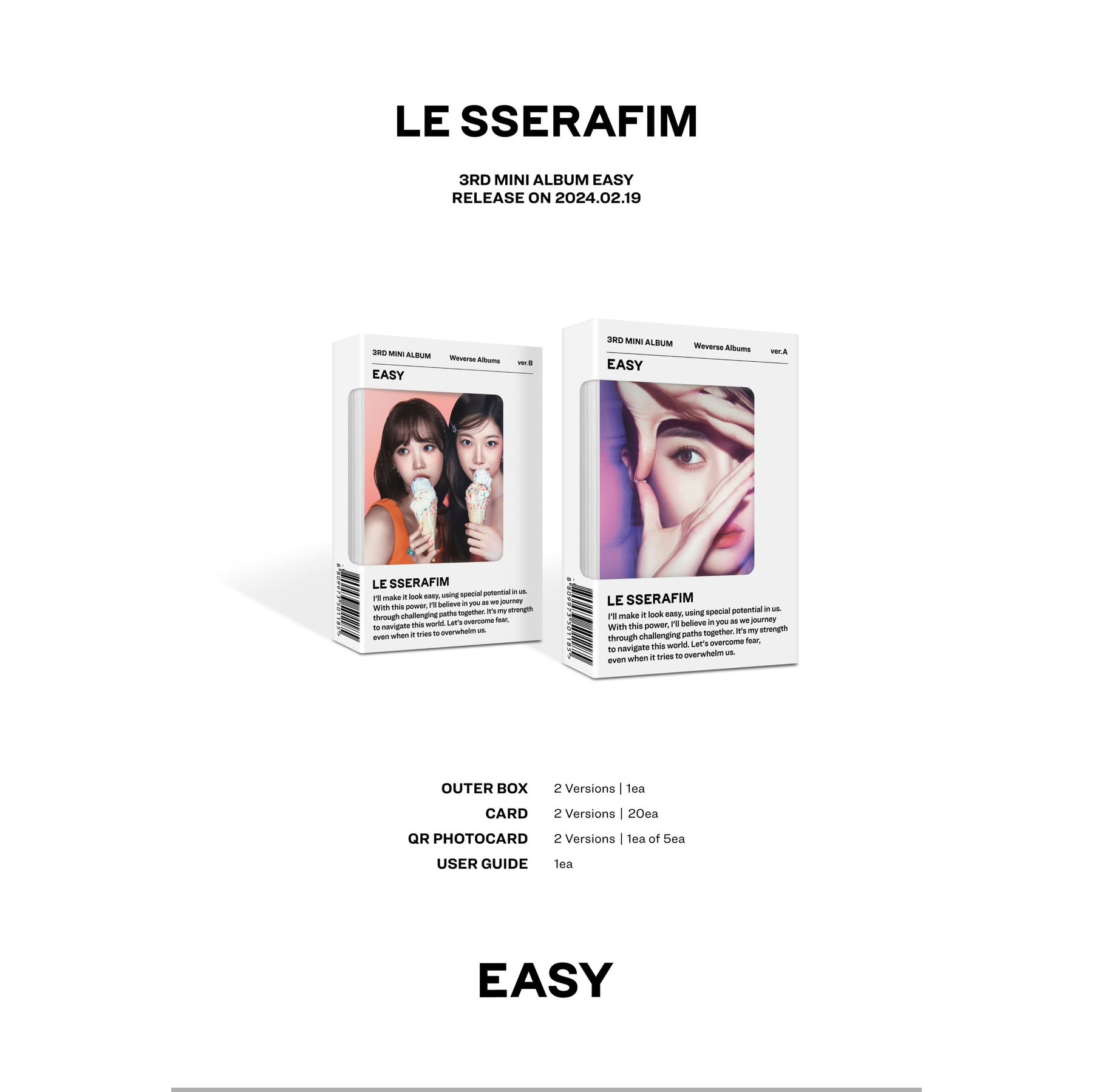 LE SSERAFIM - 3rd Mini Album - EASY - WEVERSE ALBUMS VERSION ...