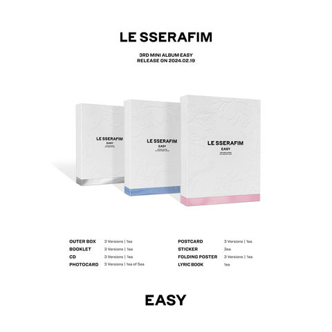 [PRE-ORDER] LE SSERAFIM - 3rd Mini Album - EASY - STANDARD VERSION + WEVERSE BENEFITS