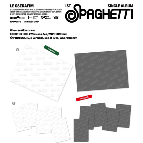 LE SSERAFIM SPAGHETTI weverse 15枚 1回目 LE SSERAFIM - 1st Single Album SPAGHETTI (Weverse Albums ver.)