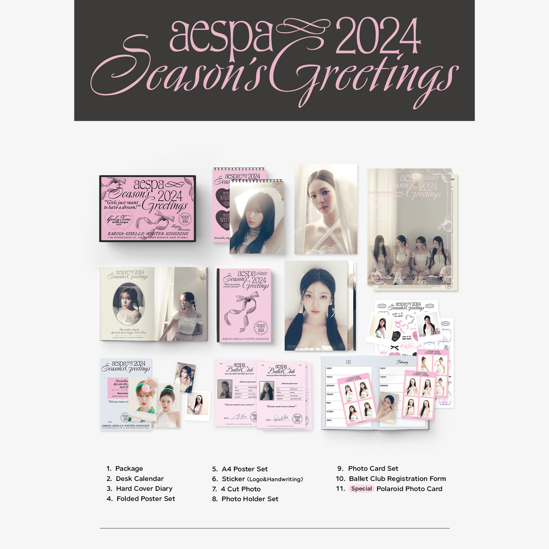 AESPA - 2024 SEASON'S GREETINGS + Special Photo Card Set – SarangHello LLC