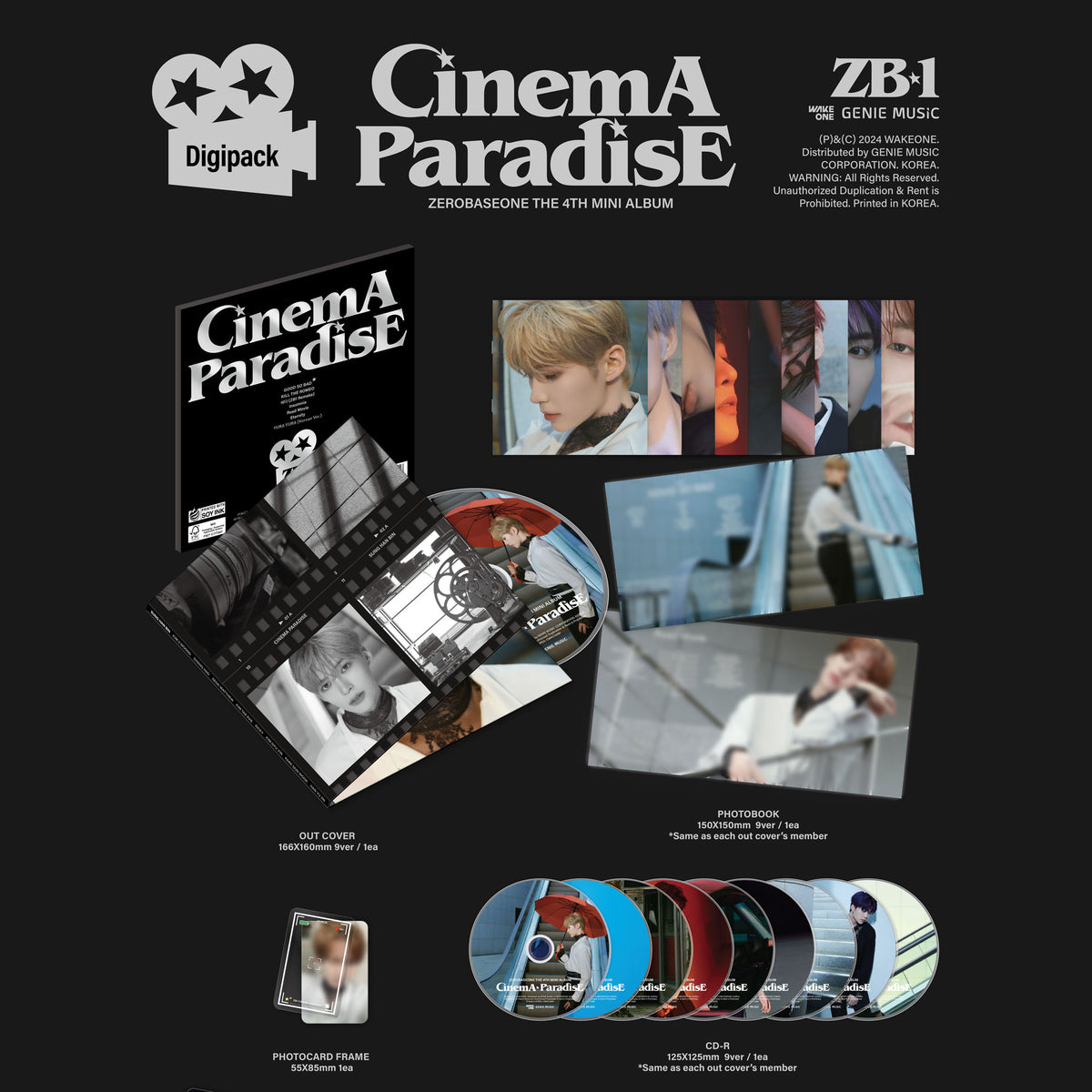 ZEROBASEONE CINEMA PARADISE 4th Mini Album (Digipack) – ZHANG HAO Version + Geschenkkarte, Versiegelt
