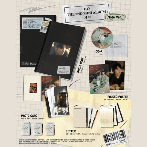 D.O. (EXO) - 2nd Mini Album - 기대 - A Version / Note Version