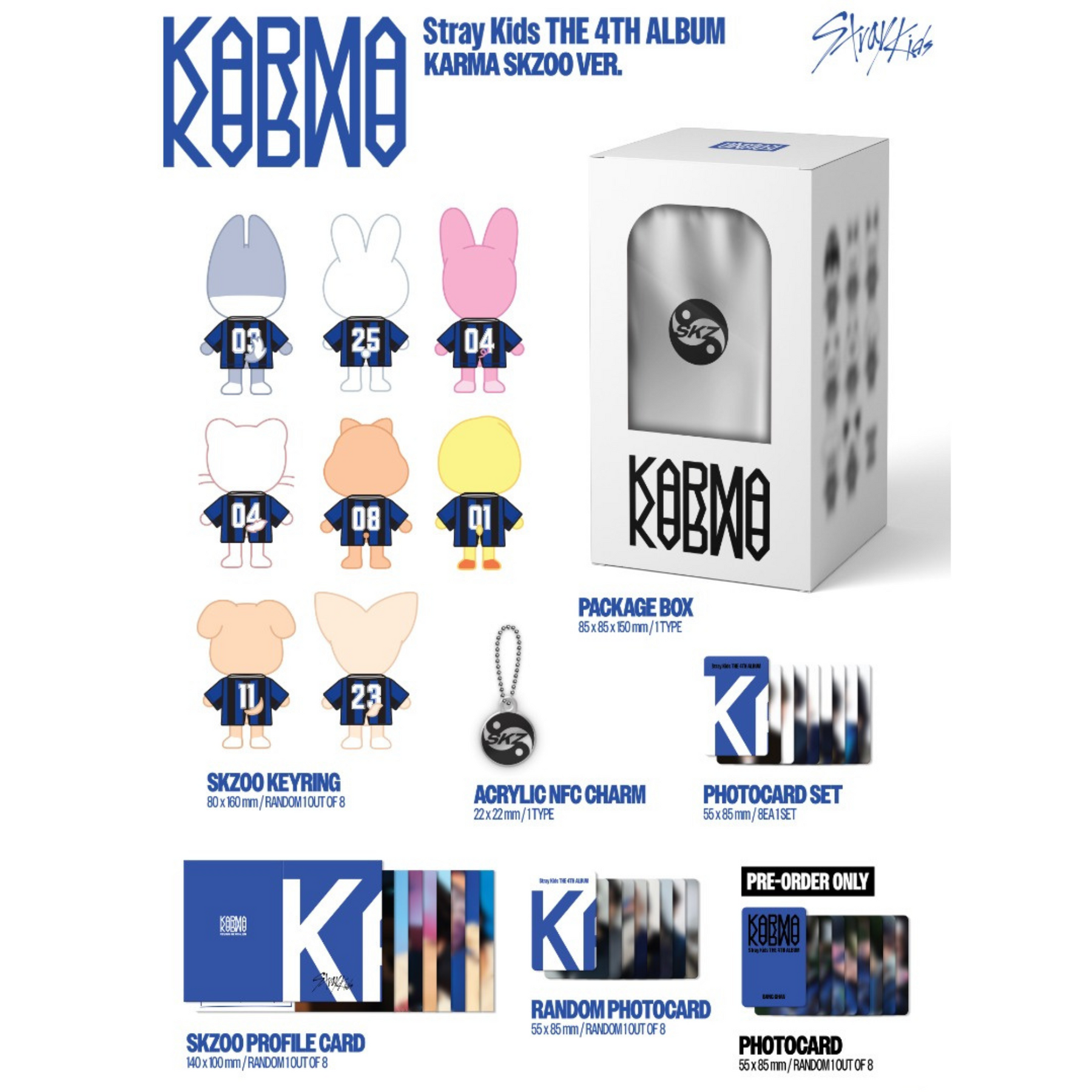 SKZOO ネームタグ KARMA VER. コンプ Stray Kids - SKZOO Name Tag (KARMA Ver.) [KARMA POP-UP Store