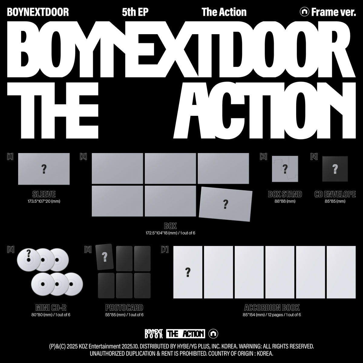 boynextdoor TheAction frame 本体 60枚 未開封 PRE-ORDER] BOYNEXTDOOR - EP - The Action - Frame Version