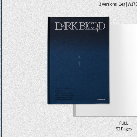 ENHYPEN DARK BLOOD Photobook Versione Completa (FULL) – Libro Fotografico + CD + Poster + Adesivi, Uscita Maggio 2023