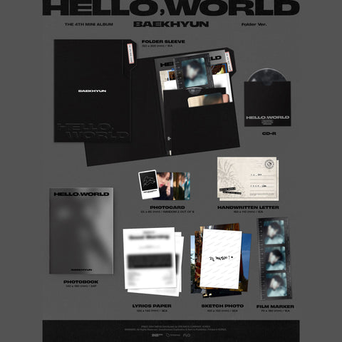 BAEKHYUN (EXO) - 4th Mini Album - HELLO, WORLD - Folder Version