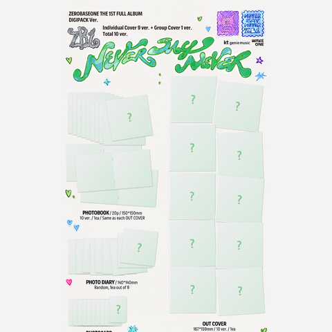 ZEROBASEONE - 1st Full Album - NEVER SAY NEVER - DIGIPACK