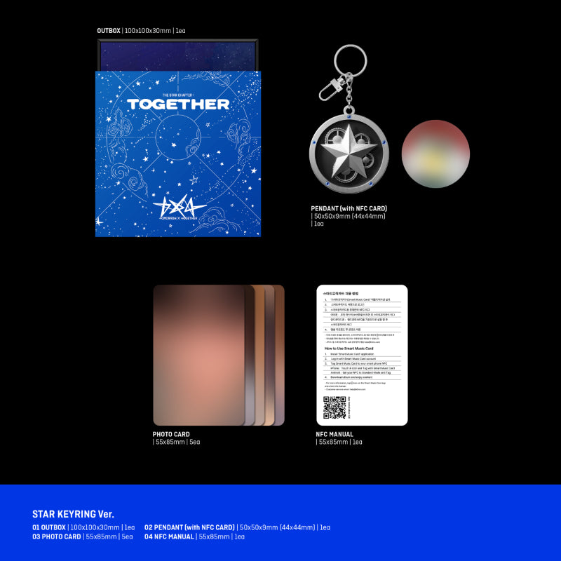 TXT 4th Album: TOGETHER Star Keyring Version – Includes NFC Card, Photocards & More