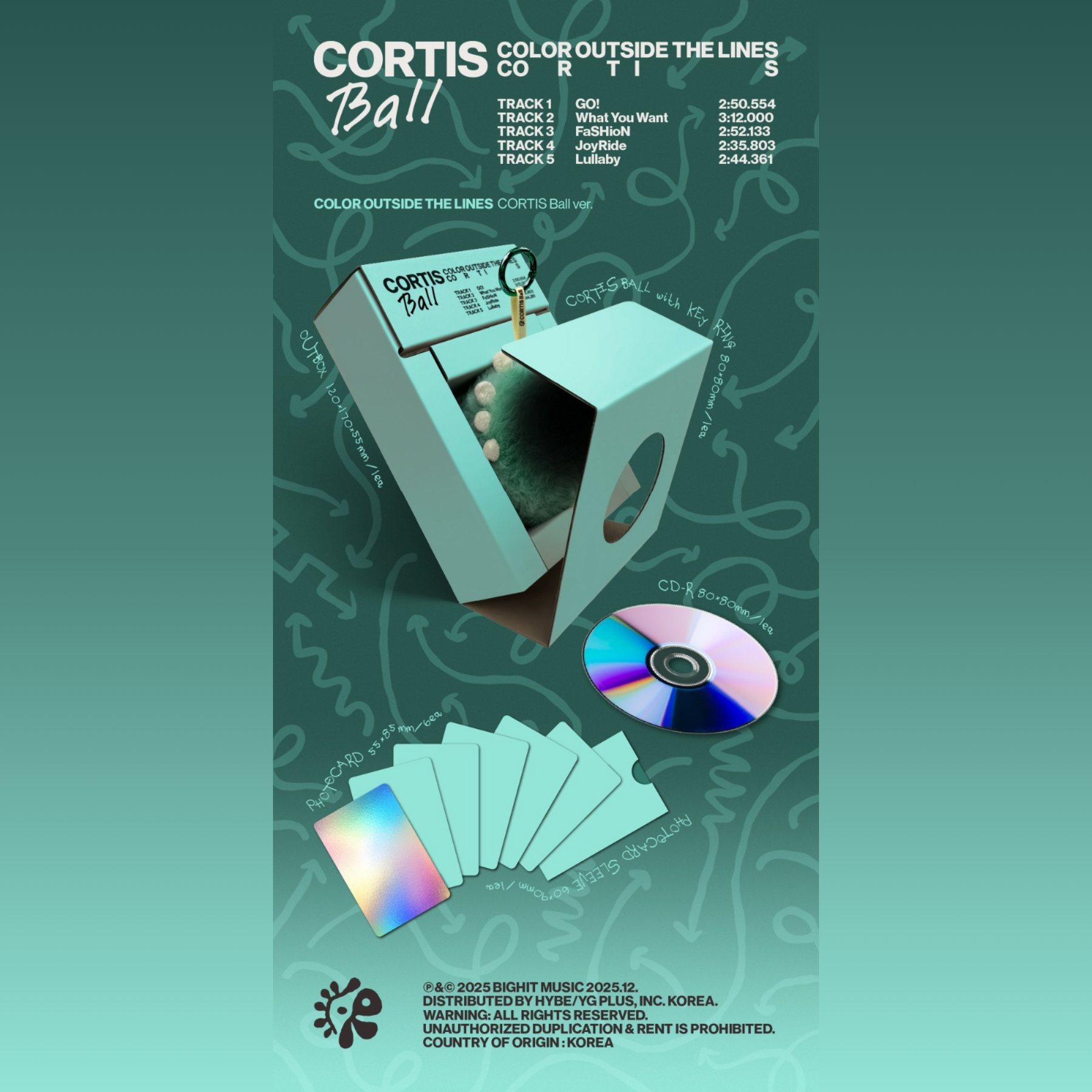 PRE-ORDER] CORTIS - 1st EP - COLOR OUTSIDE THE LINES - CORTIS BALL