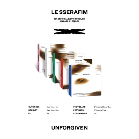 LE SSERAFIM - 1st Studio Album - UNFORGIVEN - COMPACT VERSION + WEVERSE BENEFITS