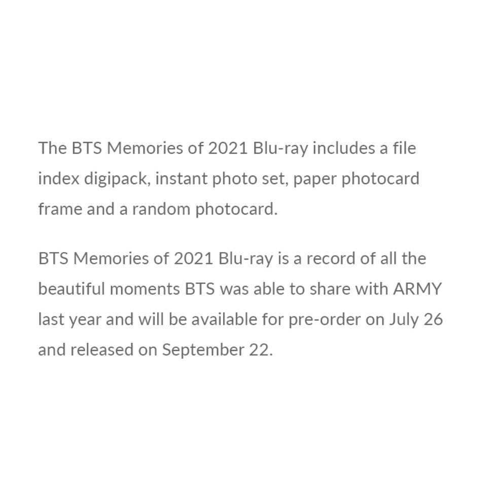 BTS Memories store 2021 BR + Hobi PC HOLD FOR WATAMOTEE